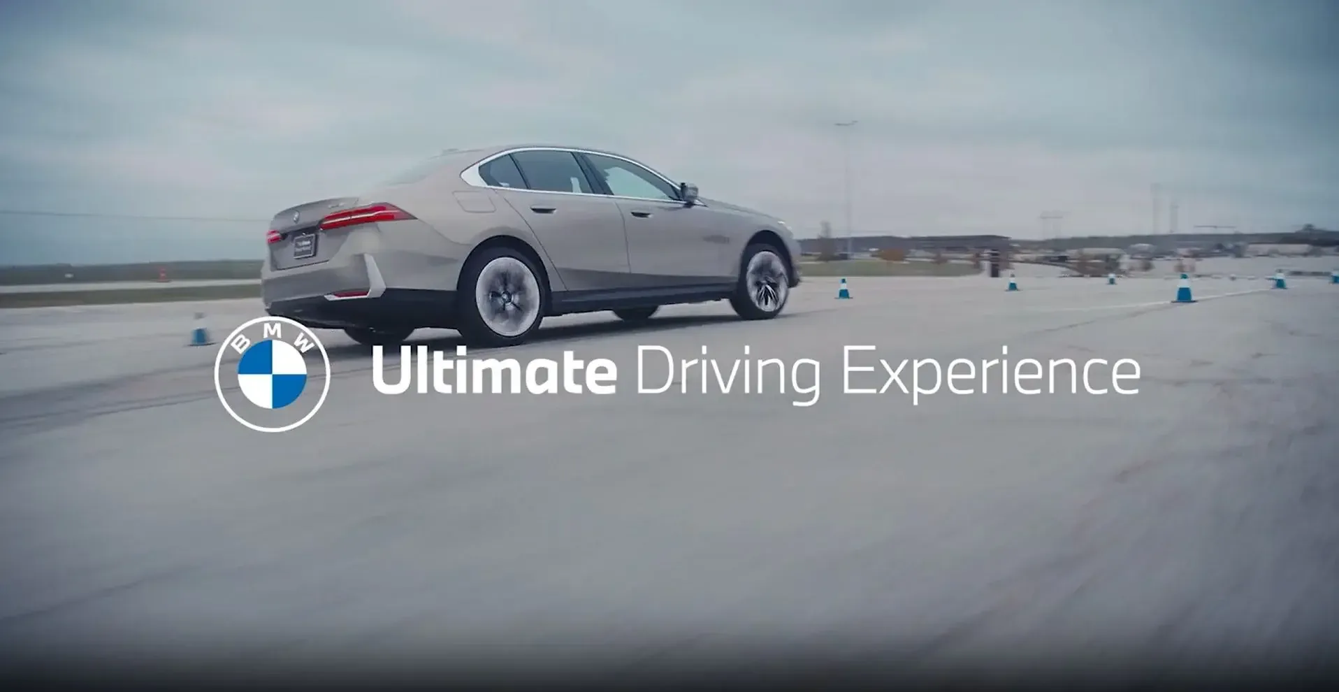 A BMW sedan on the test drive course at BMW’s Ultimate Driving Experience