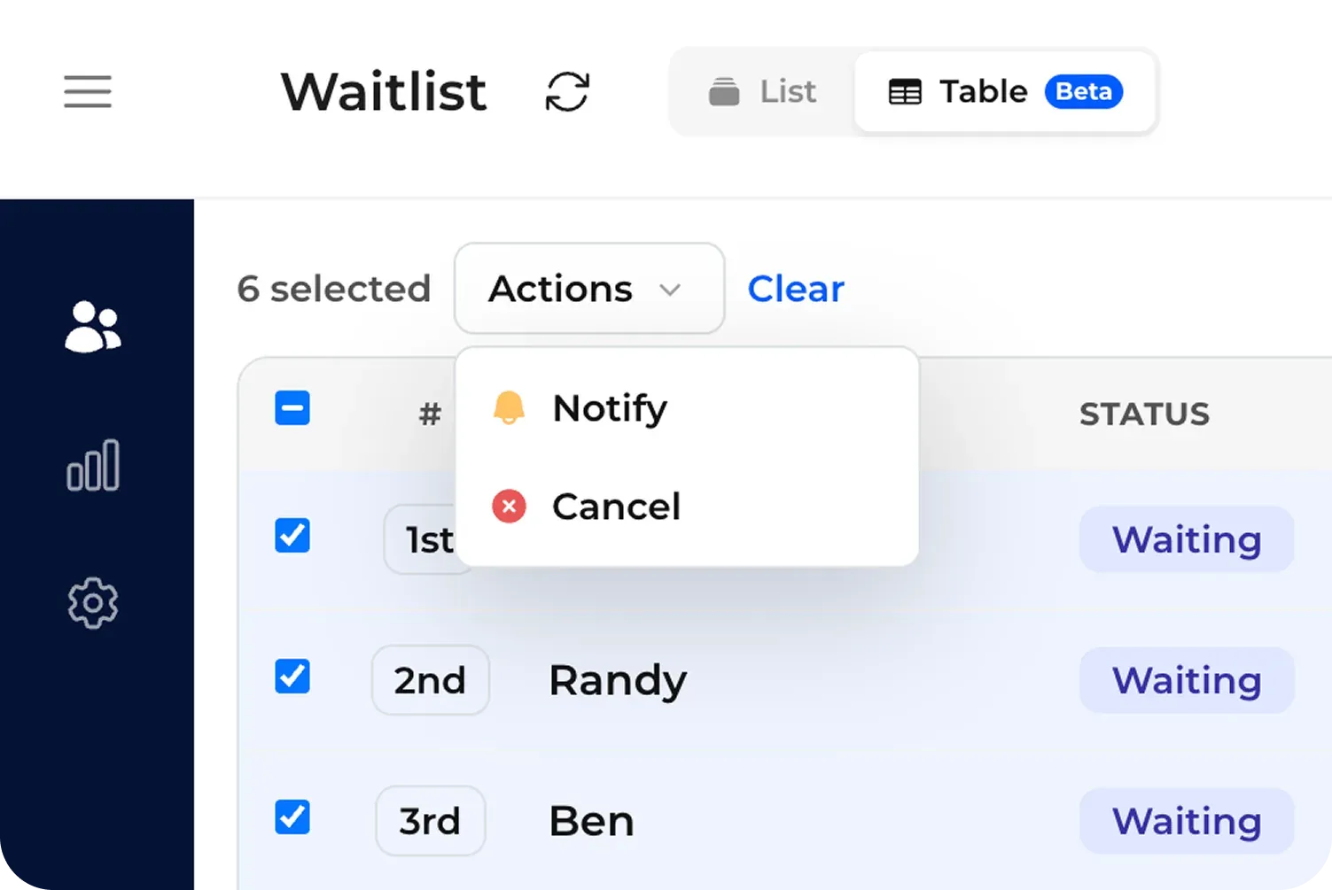NextMe’s bulk notify feature