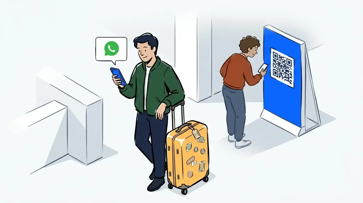A traveler getting a WhatsApp waitlist notification