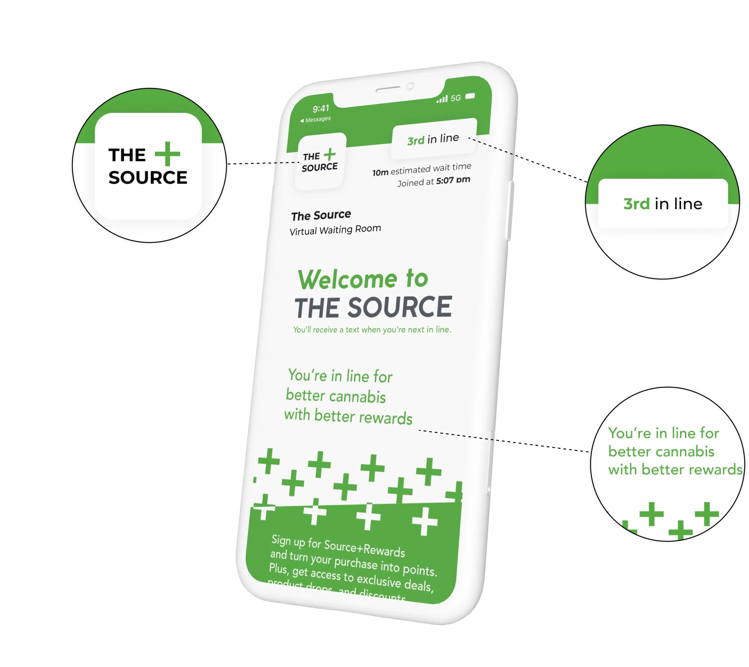 NextMe cannabis dispensary waitlist app virtual waiting room example