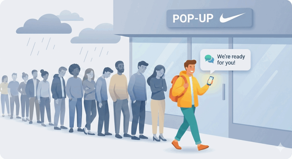 Virtual queue software for events replacing long physical lines