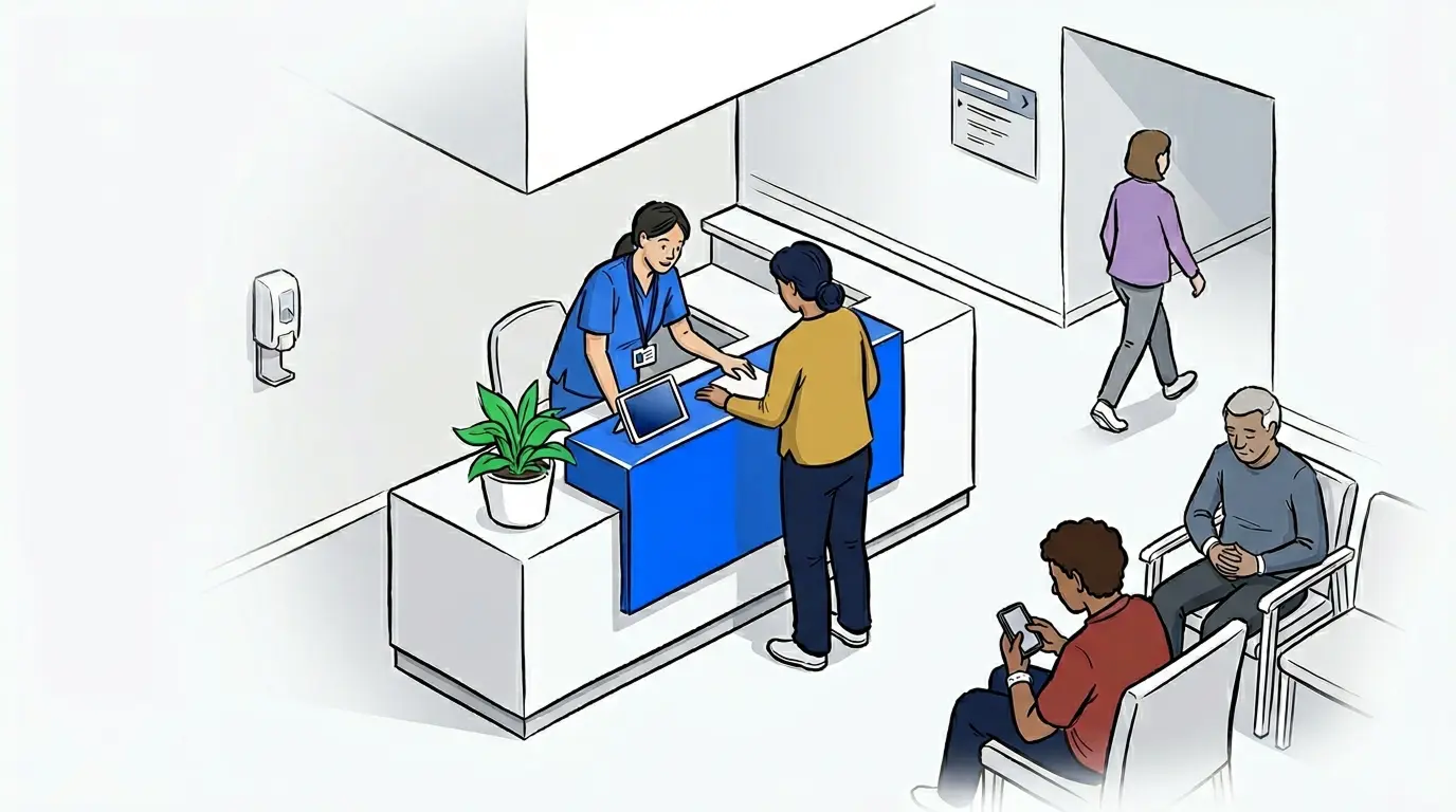 Hospital queue management system reducing patient wait times with NextMe
